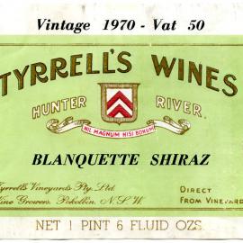 Tyrrell's Wine Blanquette Shiraz (1970)