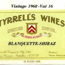 Tyrrell's Wine Blanquette Shiraz (1968)