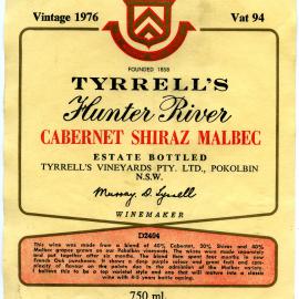 Tyrrell's Wines Cabernet Shiraz (1976)