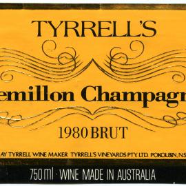 Tyrrell's Wine Semillon Champagne (1980)