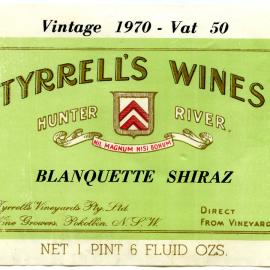 Tyrrell's Wine Blanquette Shiraz (1970)