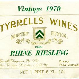 Tyrrell's Wine Rhine Riesling (1970)