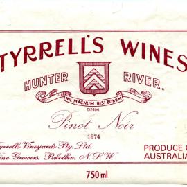 Tyrrell's Wine, Hunter River Pinot Noir (1974)