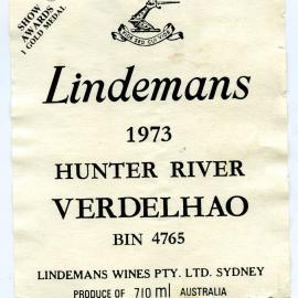 Lindemans Hunter River Verdelhao Label (1973)
