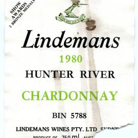 Lindemans Hunter River Chardonnay Label (1980)