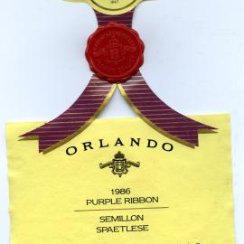 Orlando Semillon Spaetlese Label (1986)