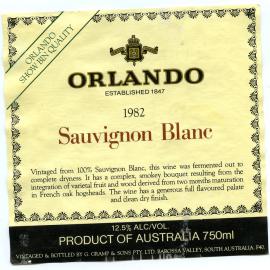 Orlando Sauvignon Blanc Label (1982)