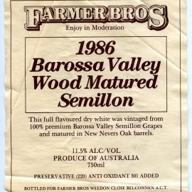 Farmer Bros Barossa Valley (1986)