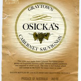 Osicka's Cabernet Sauvignon Label [n.d.]