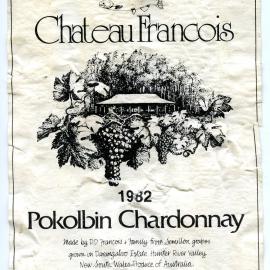 Chateau Francois Pokolbin Chardonnay Label (1982)