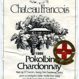 Chateau Francois Pokolbin Chardonnay Label (1986)
