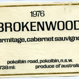 Brokenwood Hermitage, Cabernet Sauvignon Label (1976)