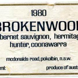 Brokenwood Cabernet Sauvignon, Hernitage Label (1980)