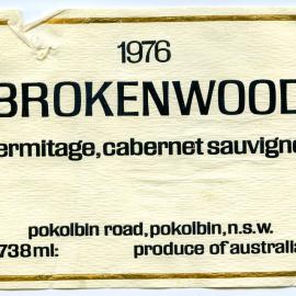 Brokenwood Hermitage, Cabernet Sauvignon Label (1976)