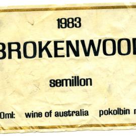 Brokenwood Semillon Label (1983)