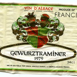 Vin D'Alsace Gewurtztraminer Label (1979)