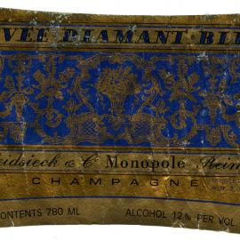 Heidsieck and C Monopole Reins Champagne Label [n.d.]
