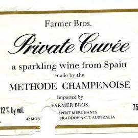 Farmer Bros Private Cuvee Label [n.d.]