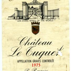 Beautiran-Gironde Chateau Le Tuquet Label (1975)