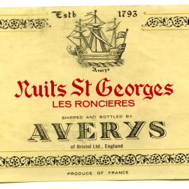 Averys Nuits St Georges Les Roncieres Label [n.d.]