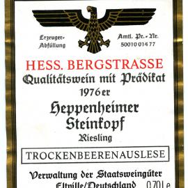 Hess. Bergstrasse Heppenheimer Steinfopf Label (1976)