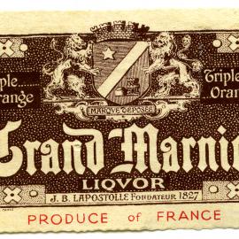 J. B. Lapostolle Grand Marnier Liqvor Label [n.d.]