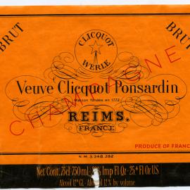 Clicquot Werle Veuve Clicquot Ponsardin Label [n.d.]
