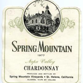 Spring Mountain Chardonnay Label (1977)