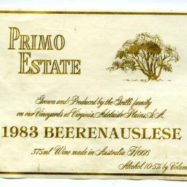 Primo Estate Beerenauslese Label (1983)