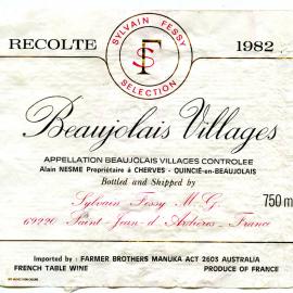 Beaujolais Villages Label (1982)
