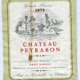 Chateau Peyrabon Haut Medoc Label (1975)