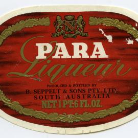 Seppelt and Sons Para Liqueur Label [n.d.]