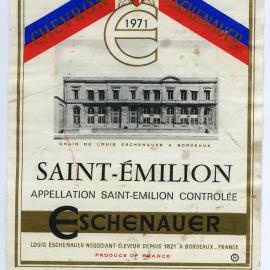 Chevron Eschenauer Saint-Emilion Label (1971)