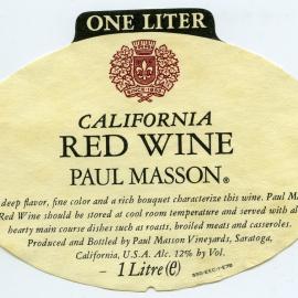 Paul Masson Red Wine Label [n.d.]