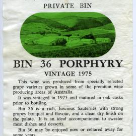 Lindemans Porphyry Label (1975)