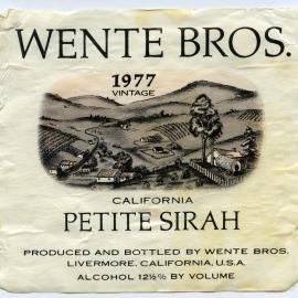 Wente Bros. Petite Sirah Label (1977)