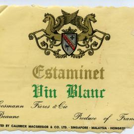 Cosmann Freres and Cie Vin Blanc Label [n.d.]