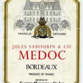 Jules Sabourin & Cie Medoc Bordeaux Label [n.d.]
