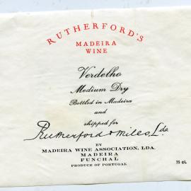 Rutherford's Madeira Wine Label [n.d.]