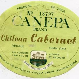 Canepa Chilean Cabernet Label [n.d.]