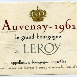 Auvenay le grand bourgogne Label (1961)