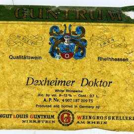 Guntrum Dexheimer Doktor White Rhinewine Label [n.d.]