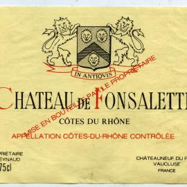 Cotes Du Rhone Chateau de Fonsalette Label [n.d.]