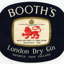 Booth's London Dry Gin Label [n.d.]