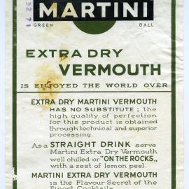 Martini and Rossi Extra Dry Vermouth Label [n.d.]