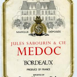 Jules Sabourin and Cie Medoc Bordeaux Label [n.d.]