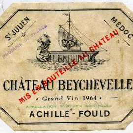 St. Juilen Chateau Beychevelle Label (1964)