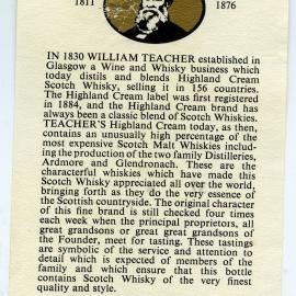 Teacher's Scotch Whiskey Label [n.d.]