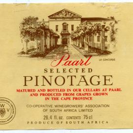 Paarl Pinotage Label [n.d.]