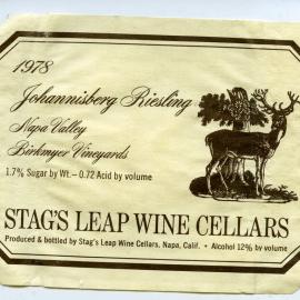 Stag's Leap Wine Cellars Johannisberg Riesling Label (1978)